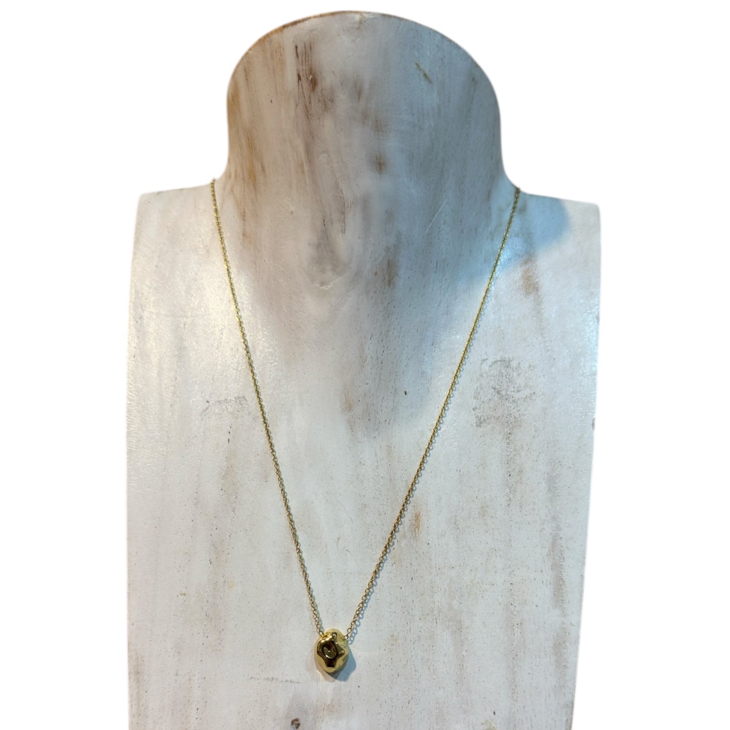 COLLAR ACERO  PIEDRA DORADA