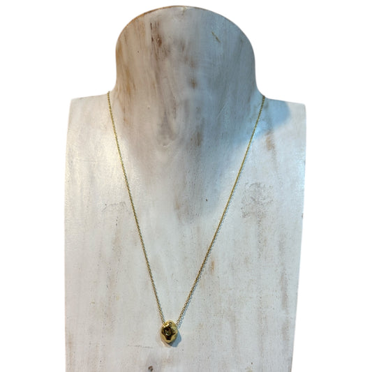 COLLAR ACERO  PIEDRA DORADA